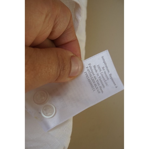 Everlane Womens White 100% Linen Relaxed Fit Button Down Shirt Size 12 - Picture 6 of 7